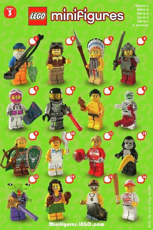 Series 3 Minifigure Checklist - Lego Accessory