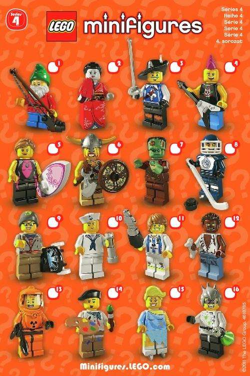 Series 4 Minifigure Checklist - Lego Accessory
