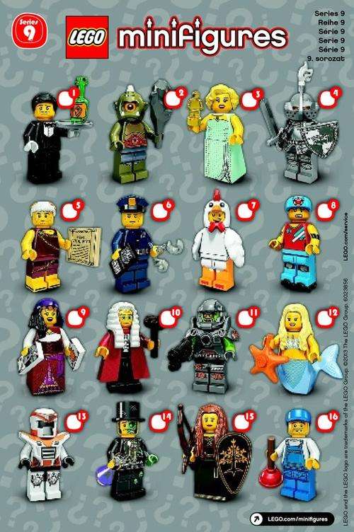 Series 9 Minifigure Checklist - Lego Accessory