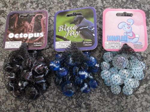 Themed Marbles - Octopus / Blue Jay / Snowflake  (60 Players + 3 Shooters)