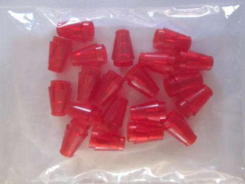 1x1 Red Transparent Cone Piece - Lego Accessories