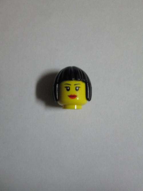 Female Head (With black bob hair) - Lego Accessories