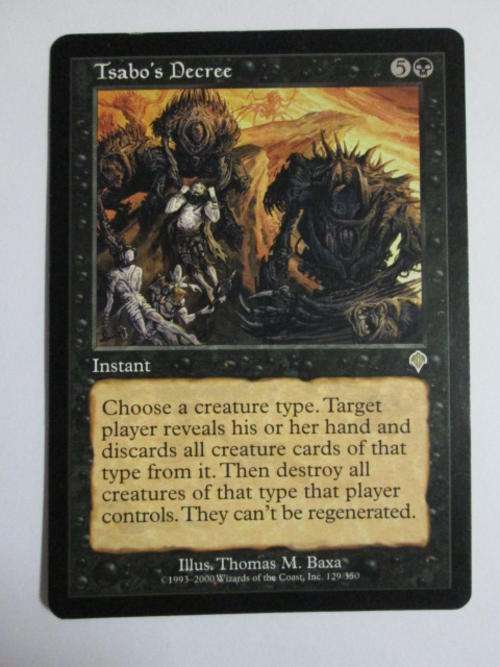 Tsabo's Decree - (Rare Instant Card) Invasion - Magic The Gathering