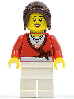 Town Female 504 (Sweater Cropped with Bow) - Lego City Minifigure