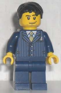 Business Man (Pinstriped Jacket and Gold Tie) - Lego City Minifigure