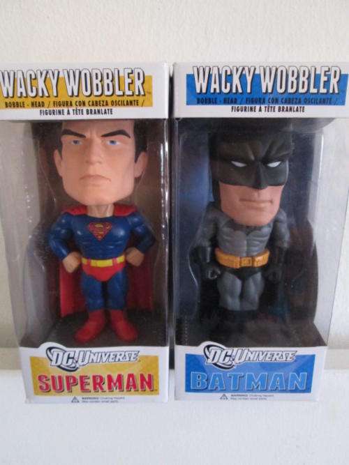 Batman and Superman (DC Universe) Wacky Wobbler Set
