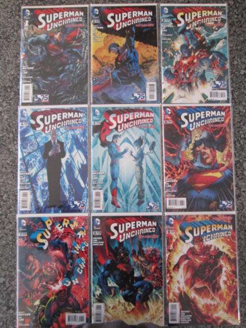 Superman Unchained #1 - #9 Complete Collection (Near Mint Issues) *Batman Superman Movie*