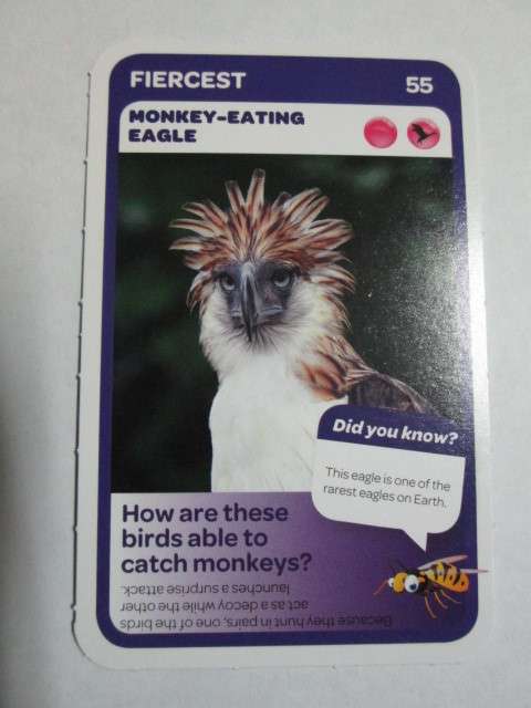 #55 Monkey-Eating Eagle (Fiercest) - Pick n Pay Super Animals Trading Card