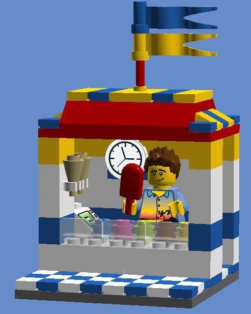 Ice Cream Shop (Lego MOC Designed by Addictive Bricks) LDD Digital Instructions