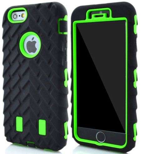 iPhone Cover Silicone Rubber Shockproof (Green) - For iPhone 4s 5/5s 6/6s +