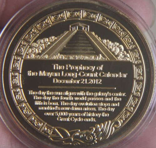 Aztec Mayan Calendar Coin (Gold Plated) 2012 - Numismatic Collectible