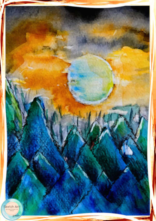 Moonlight over the Pine Forest by Orlando Castro - NFT Original Art