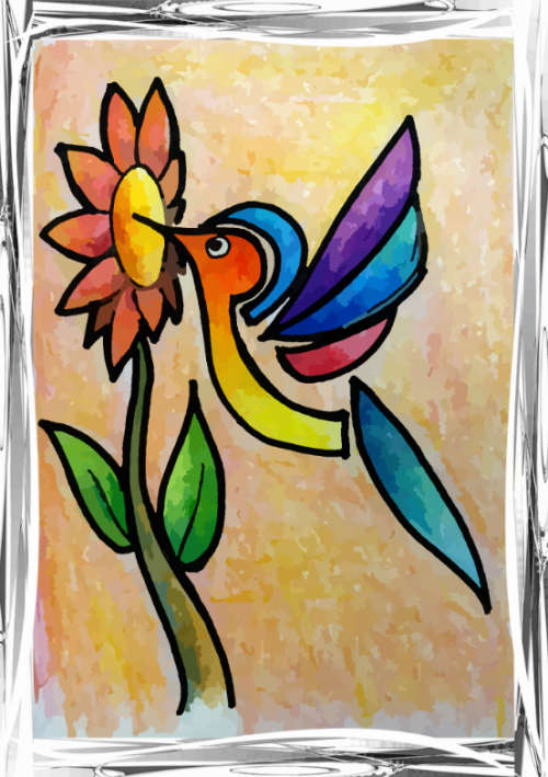 Hummingbird by Orlando Castro - NFT Original Art