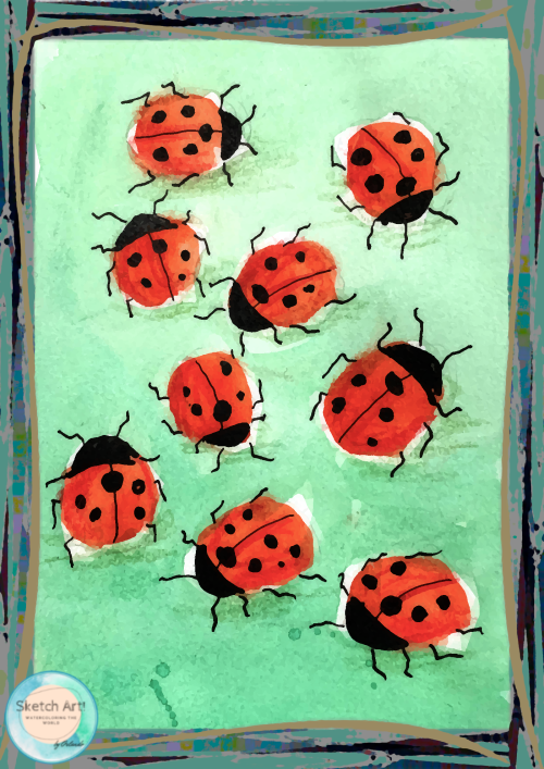 Ladybugs by Orlando Castro - NFT Original Art