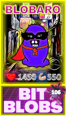 Blobaro (Super Blob) - Bit Blobs by Kambas - NFT Original Art