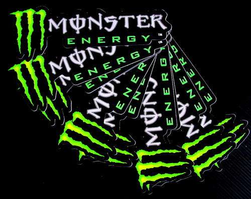 10 STICKERS VINYL MONSTER ENERGY BMX RALLY SPEEDWAY ATV MOTO RACING KW GREEN