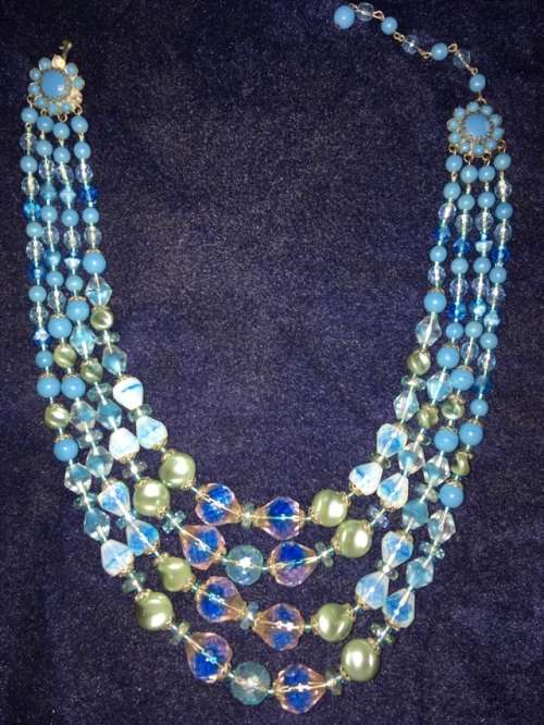 Vintage German triple strand necklace