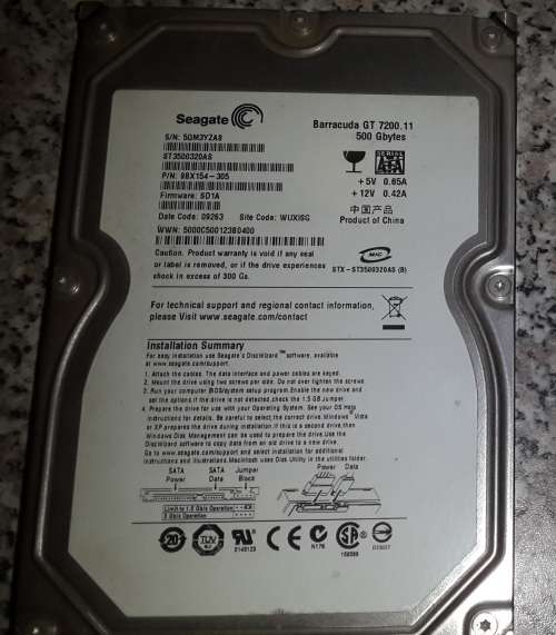 500Gb Seagate Barracuda GT 7200.11