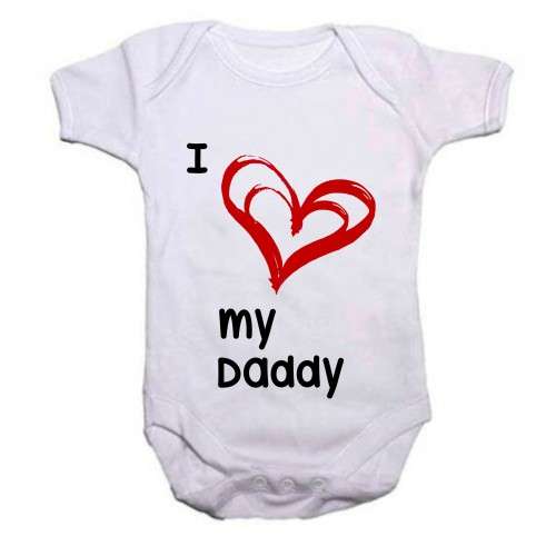 I love my daddy white baby grow - 0-3 ONLY
