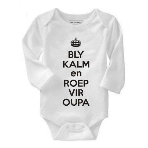 Bly Kalm en roep vir oupa baby grow