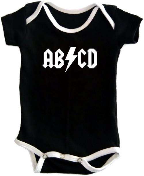 Black ABCD baby grow