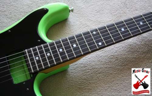 Vintage 80's Kramer Electric Guitar - Strat Shape - Stunning Lime Green Finish - Great Project!! USA