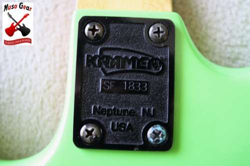 Vintage 80's Kramer Electric Guitar - Strat Shape - Stunning Lime Green Finish - Great Project!! USA