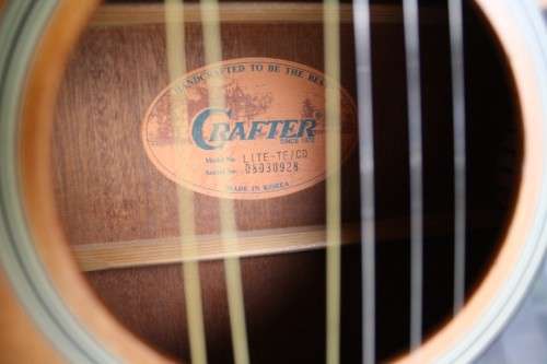 Crafter LITE-TE/CD Acoustic Guitar - Solid Cedar Top - Incredible Acoustic Tone