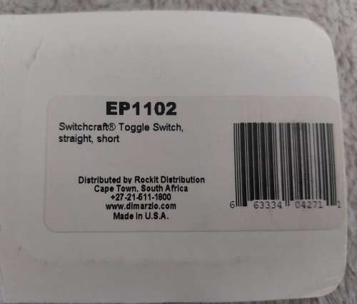Dimarzio EP1102 Switchcraft Les Paul Type Guitar Switch - Short