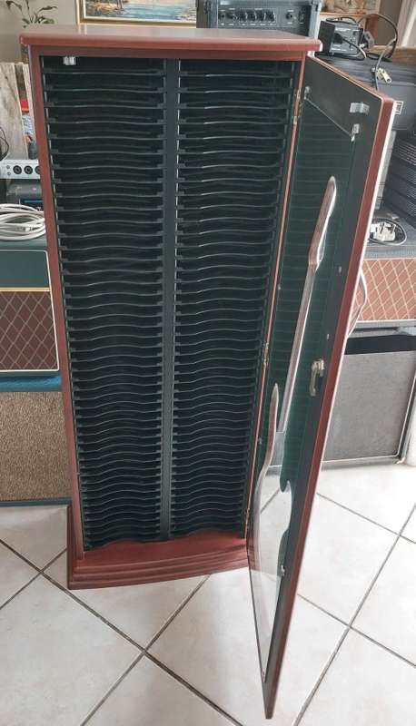 50 DVD Guitar Themed Rack - Wooden