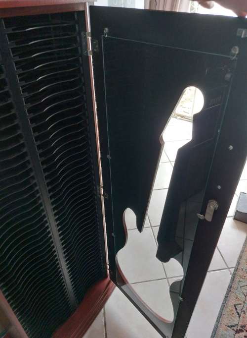 50 DVD Guitar Themed Rack - Wooden