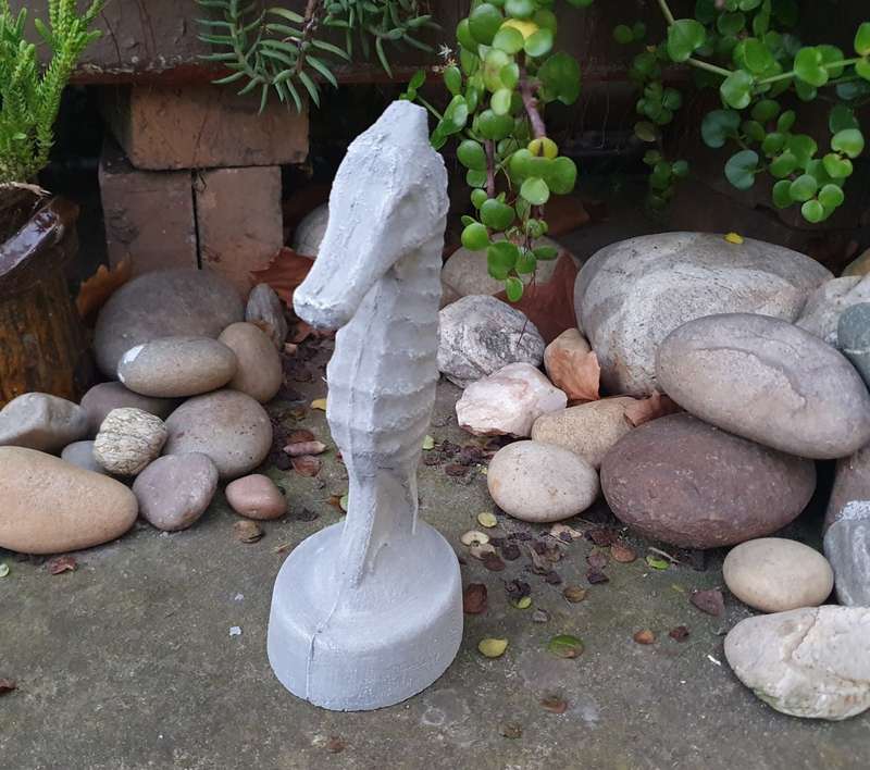 Art Deco Large Seahorse Statue