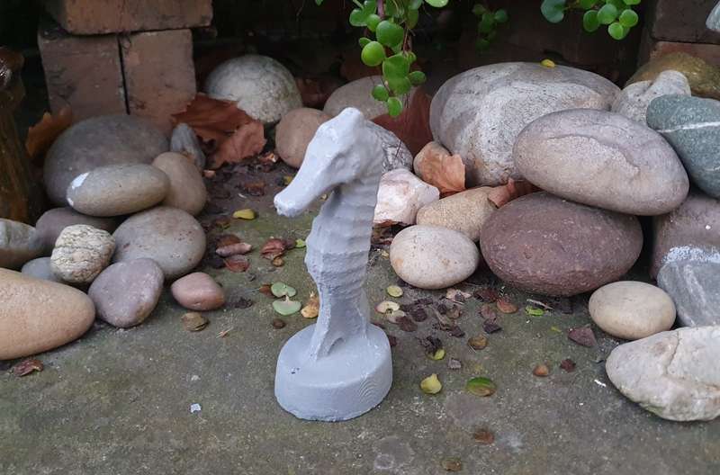 Art Deco Small Seahorse Statue