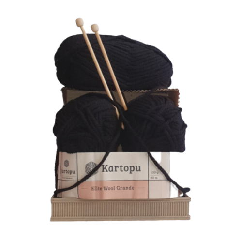 KARTOPU Elite Wool Grande Black (Color K940) Chunky