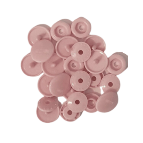 KAM Plastic Snap Fastners in Light Pink - Size T-5 (12.4mm) 6 Sets per Pkt