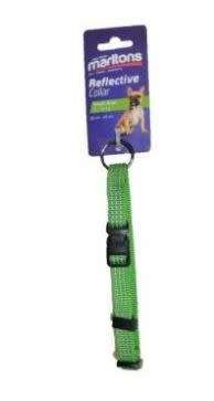 Marltons Reflective Collar Small Dogs - Green (30-45cm)