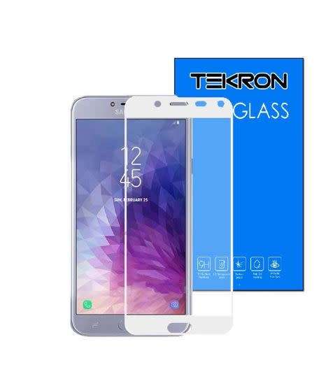 Tekron Full Coverage 5D Tempered Glass Screen for Samsung J4 - White
