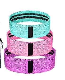 Hip Resistance Exercise Band-3 PCS-(PURPLE/GREEN/PINK)