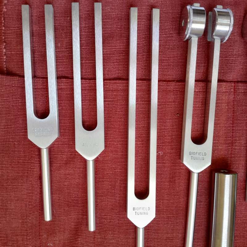 Set of Biofield Tuning Forks and Accessories