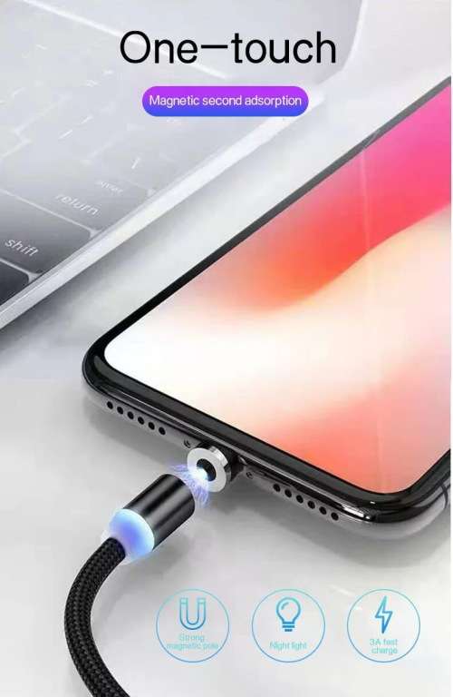 Magnetic  3 in 1 Cellphone charger For  IOS, Android and Type-C Cell phones.