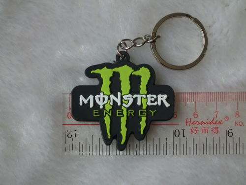 kiTki Monster Energy badge logo motorcycle car keychain key chain soft plastic ring