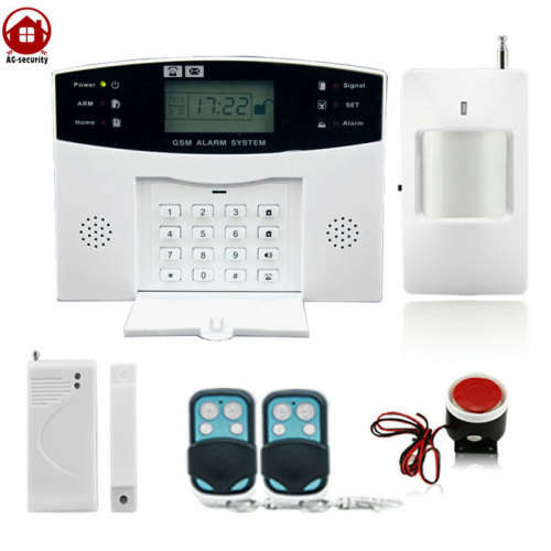 AG-security LCD GSM SMS Home Security Alarm System Kit - White + Black