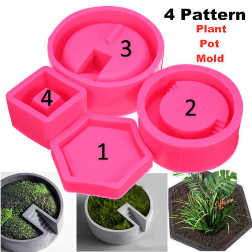 3D Silicone Flower Pot Mold Succulent Plant Concrete Vase DIY Craft Mould