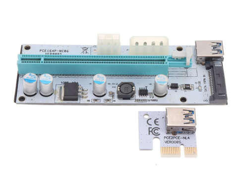 PCI Riser USB3.0 PCI-E 1x To 16 x SATA +4P+6P Extender Riser Card Power Cable Miner PCI Riser