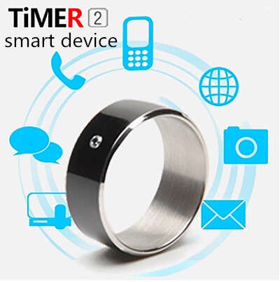 TIMER 2 Waterproof 13.5MHz Smart Ring w/ NFC - Black (Size 7-11)