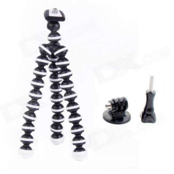 JUSTONE 6.5" Octopus TrIPOD for Camera / GoPro / SJ4000 - Black +White