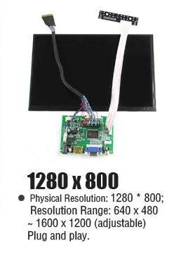 10.1" Digital Screen+Drive Board for Raspberry Pi, Pcduino, Cubieboard