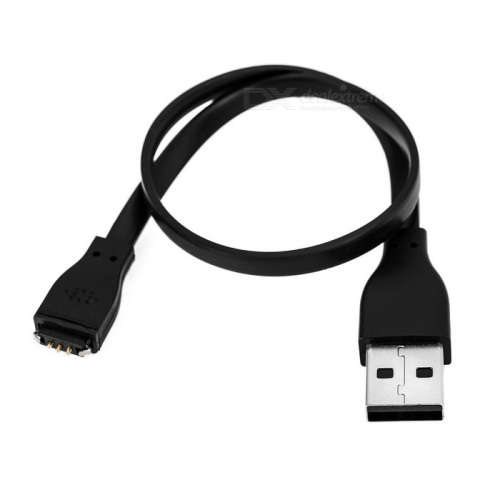 USB Charging Cable for Fitbit Charge, force Smart Bracelet- Black 29cm