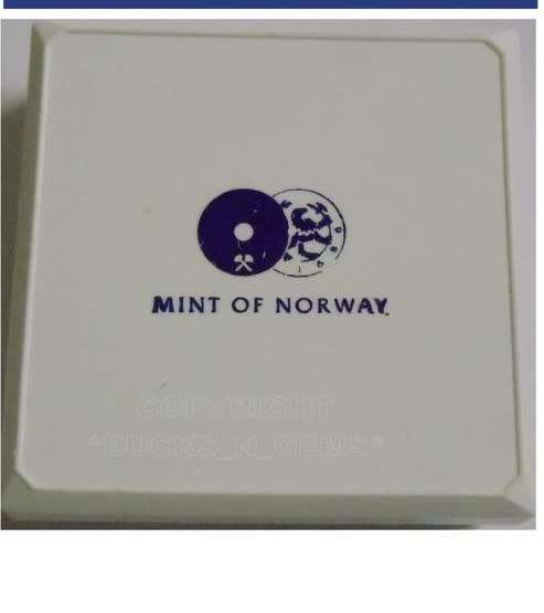 RARE ** PROOF 1oz ** 2003 SILVER MINT OF NORWAY MEDAL **MANDELA PEACE* ORIGINAL WHITE BOX