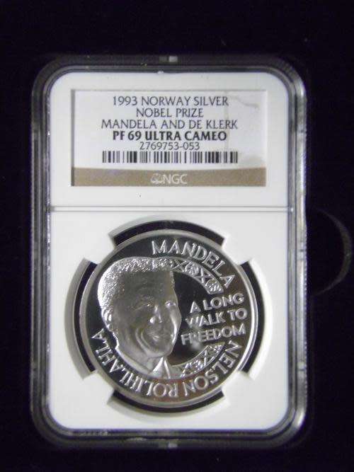 Special Set - 3 x Sterling Silver NGC Graded Mandela Coin & Medallion Set in Wooden Display Box